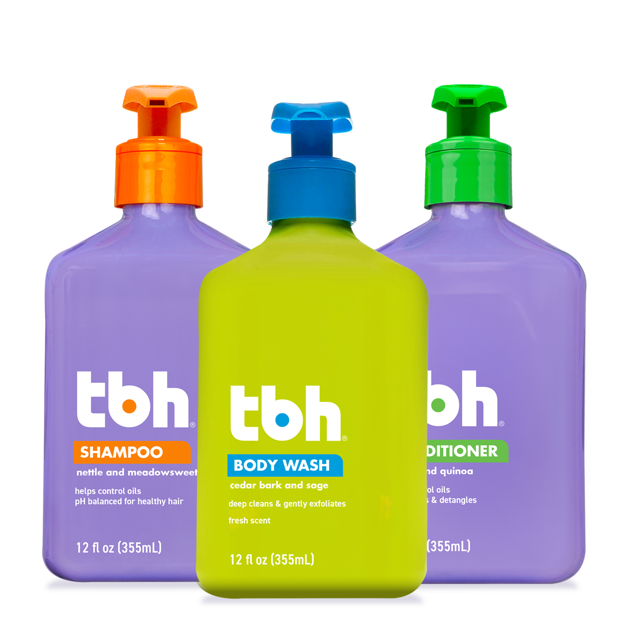 tbh® kids shampoo, conditioner & body wash kit - 3 in 1