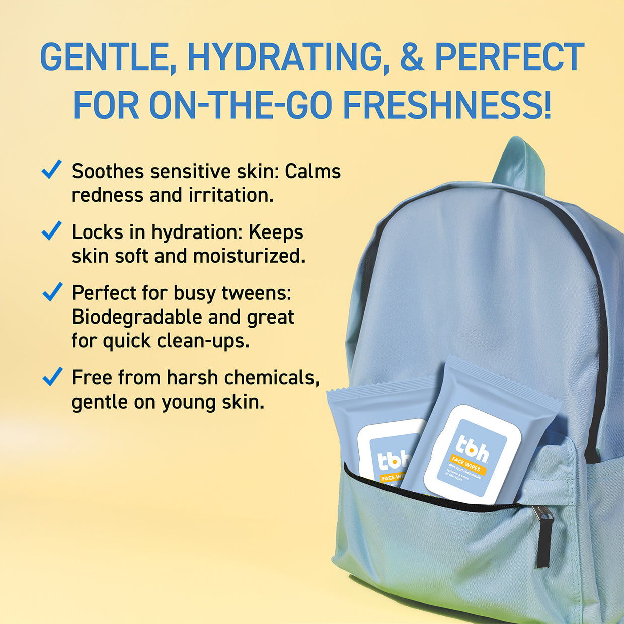 tbh® kids gentle facial wipes