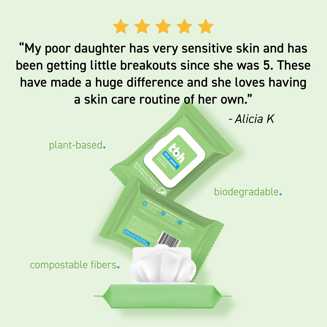 tbh® kids spot skin cleansing wipes