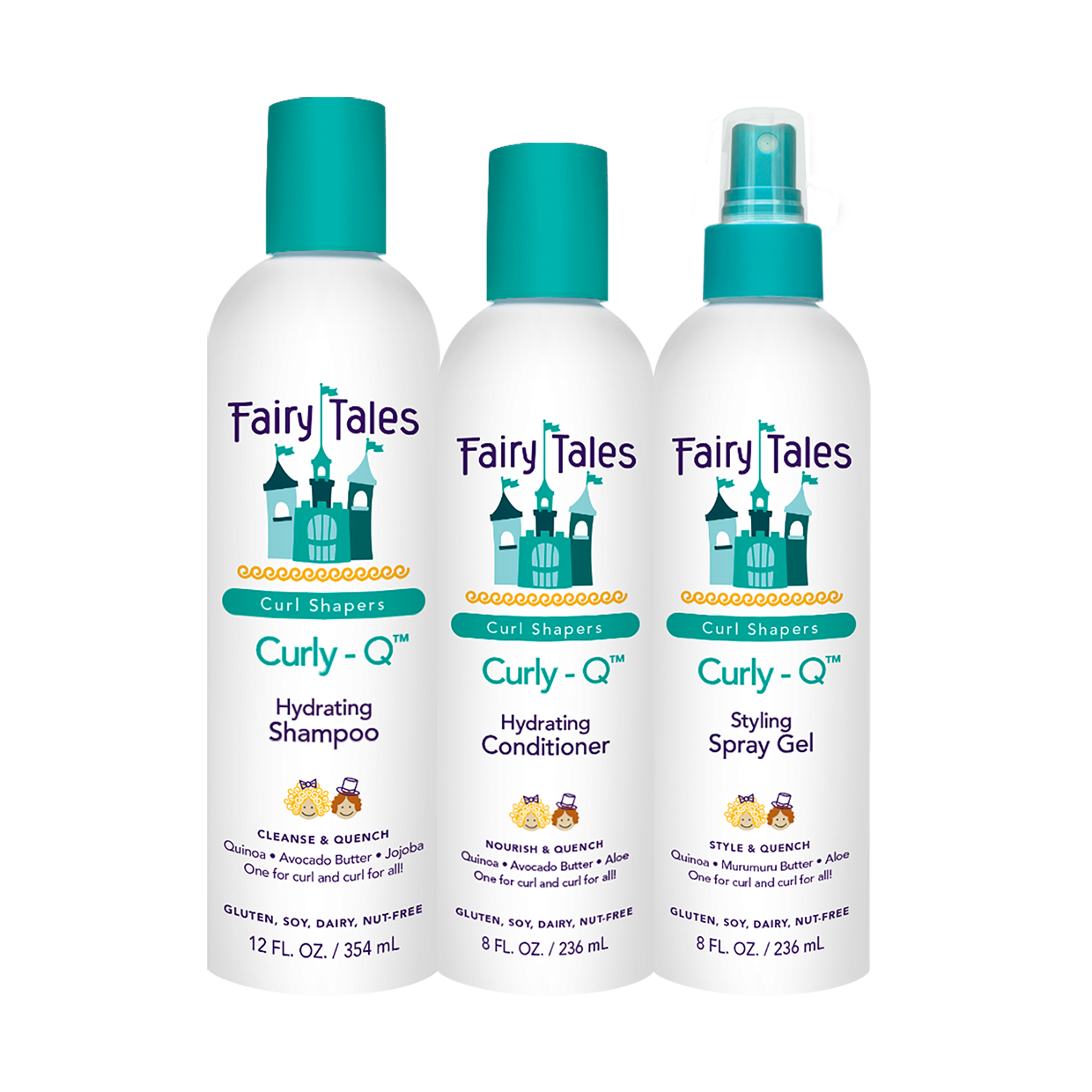 Curly-Q™ Kids Hair Shampoo Conditioner Kits - Fairy Tales Hair Care